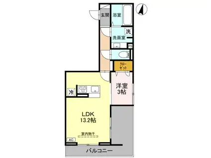 BEL CUORE YONO(1LDK/3階)の間取り写真