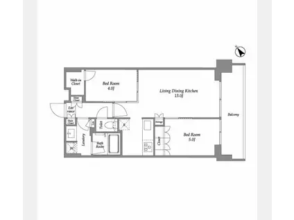 シーズンフラッツ大森西(2LDK/4階)の間取り写真