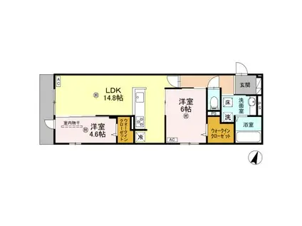 D´SOPHIA(2LDK/2階)の間取り写真