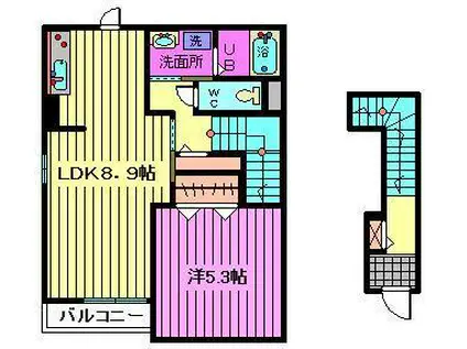 SAGITTARIA(1LDK/2階)の間取り写真