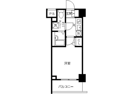 スカイコート川崎西口(1K/6階)の間取り写真