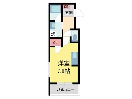 甲子園ガーデンズ(1K/2階)の間取り写真