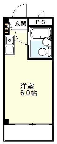 大地ビル(1K/2階)の間取り写真