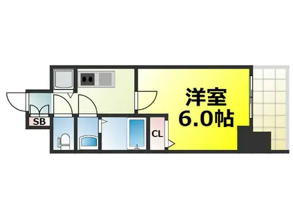 アドバンス難波南ワイズ(1K/13階)の間取り写真