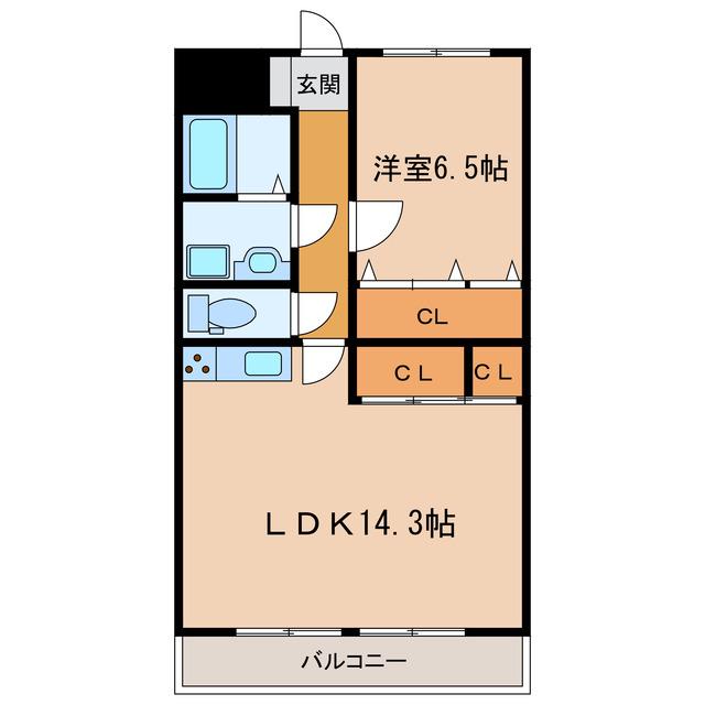 レジデンスHARUMI(1LDK/4階)の間取り写真