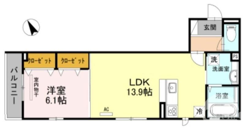 シンセリティ石津 A棟(1LDK/3階)の間取り写真