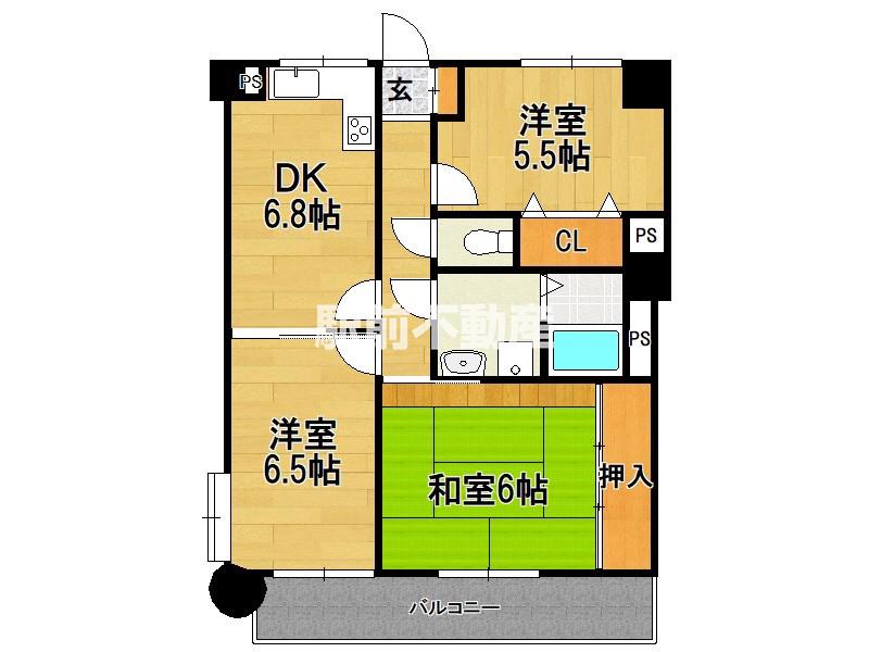 エスポワール吉塚(3DK/11階)の間取り写真