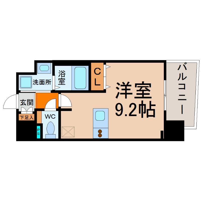 プレサンス新栄リミックス(ワンルーム/9階)の間取り写真