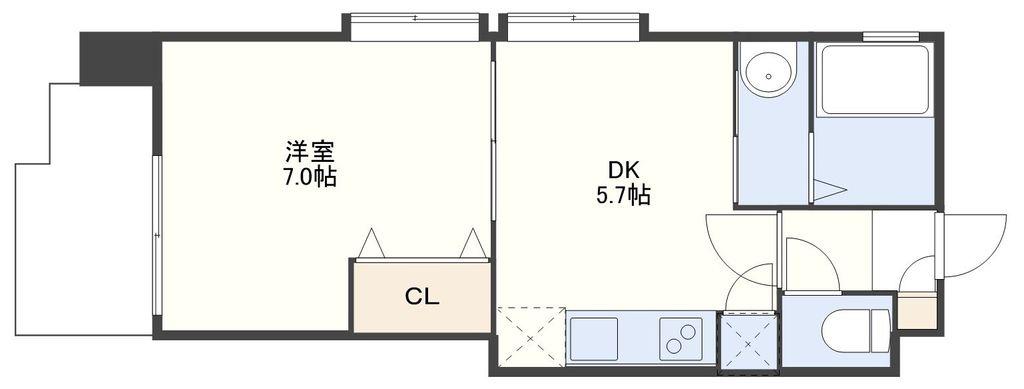 フォート宮ノ下(1DK/7階)の間取り写真