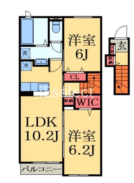 グランド Ⅱ(2LDK/2階)の間取り写真