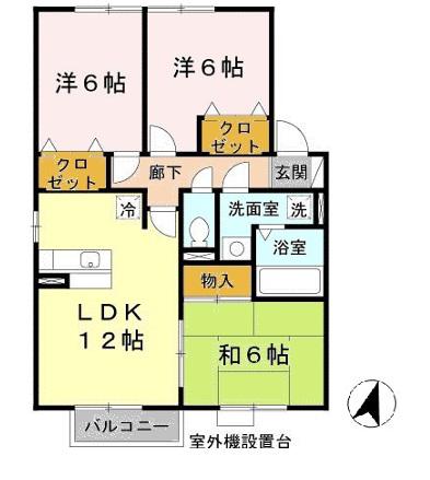 グランエストIII(3LDK/2階)の間取り写真