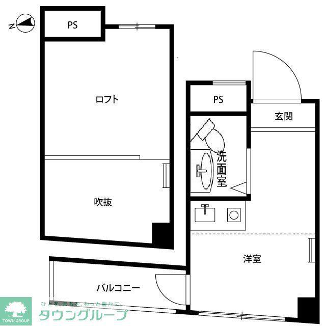 ボヌール上石神井(ワンルーム/4階)の間取り写真