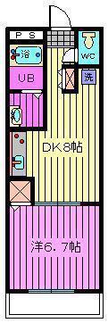 OKIコーポⅡ(1DK/2階)の間取り写真
