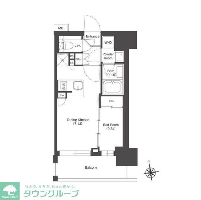 HF八広レジデンス(1DK/3階)の間取り写真