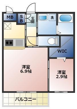 ERIOS COURT KII(2K/2階)の間取り写真