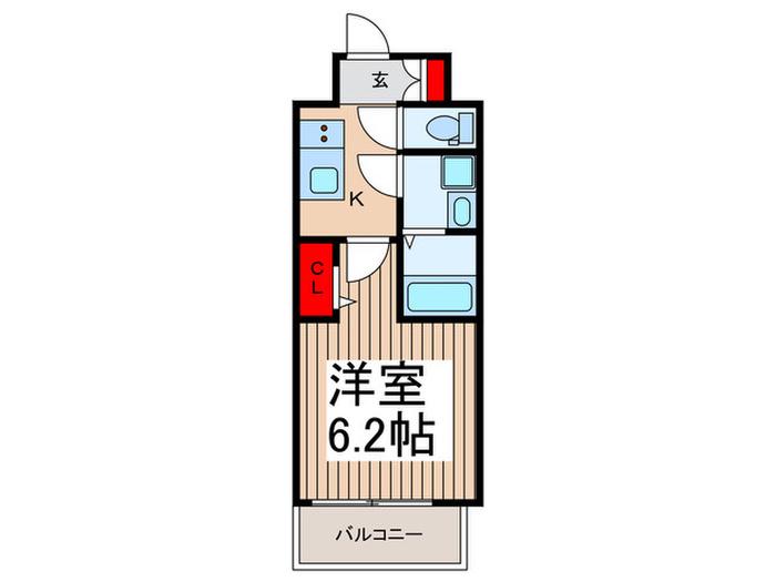KDXレジデンス成増(1K/4階)の間取り写真
