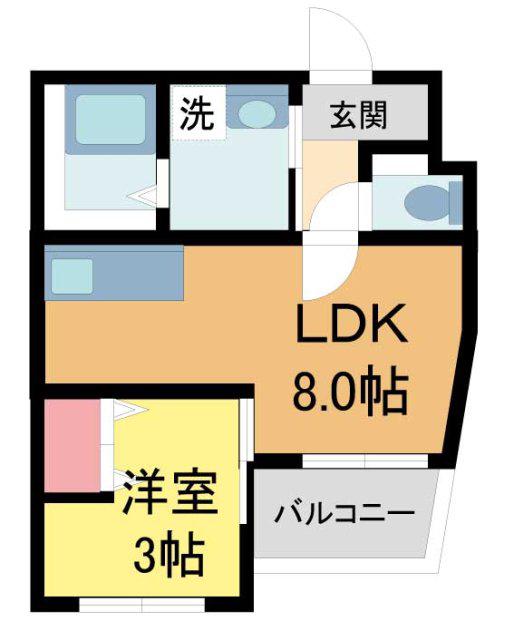 NOY NISHINOMIYA(1LDK/1階)の間取り写真