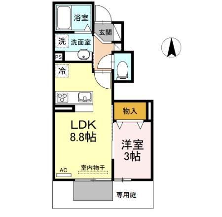 BONNE MAISON(1LDK/1階)の間取り写真
