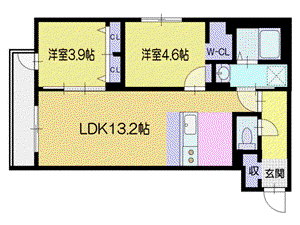 VERDEORO-SUMIYOSHI-(2LDK/1階)の間取り写真