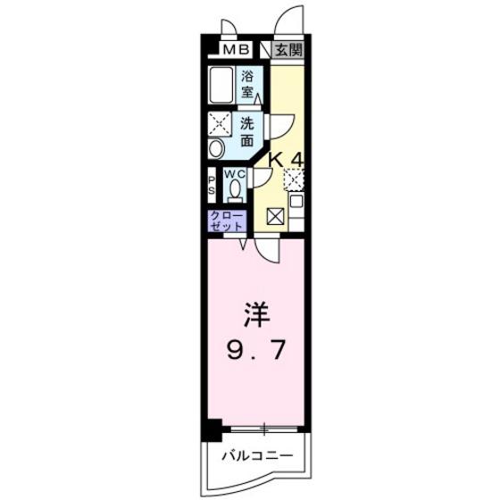 BELLEDEMEURUY(1K/1階)の間取り写真