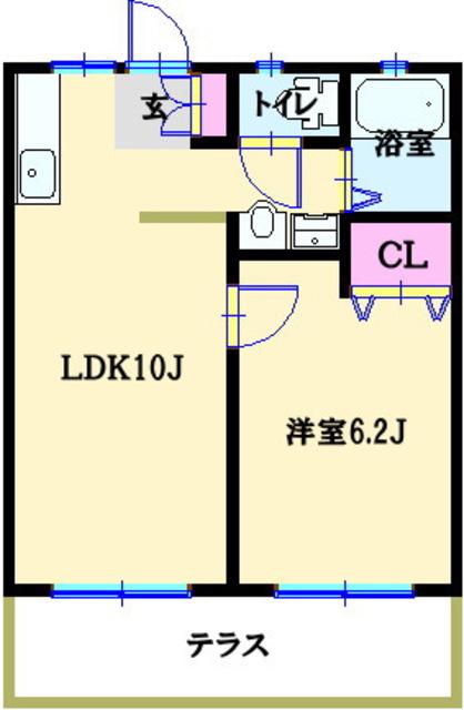 綿貫ハイツ A(1LDK/1階)の間取り写真