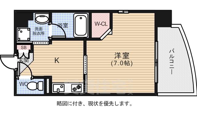 ルービンス十日市2(1K/10階)の間取り写真