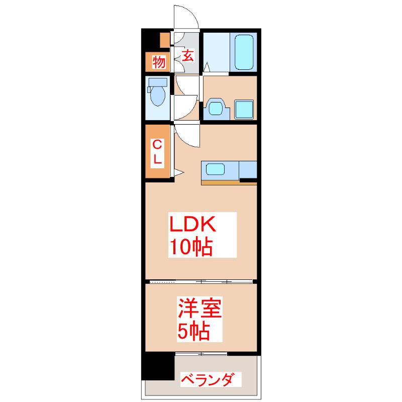 AHKUTY東谷山II(1LDK/4階)の間取り写真