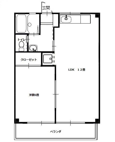 グレースフル(1LDK/2階)の間取り写真