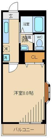 リリSマンション(1K/3階)の間取り写真