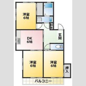 サンライト東刈谷(3DK/3階)の間取り写真
