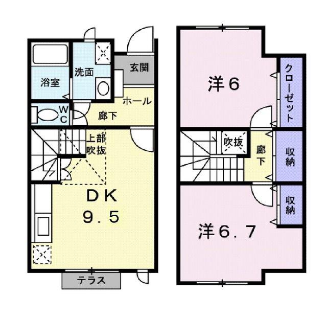 メゾン・サファイアII(2DK/1階)の間取り写真