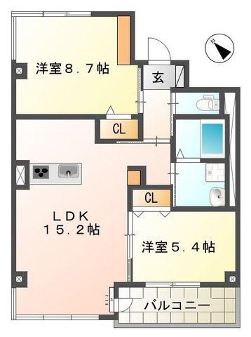 山七ビルヂング(2LDK/2階)の間取り写真