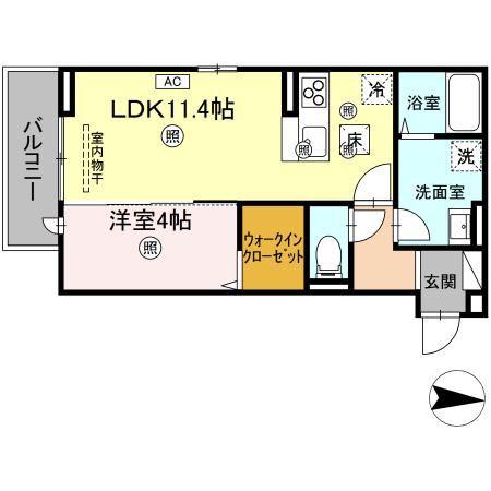 セントラルIWAMI TYPE-2(1LDK/1階)の間取り写真
