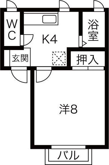 JR北上線 柳原駅(岩手) 徒歩6分 2階建 築29年(1K/1階)の間取り写真