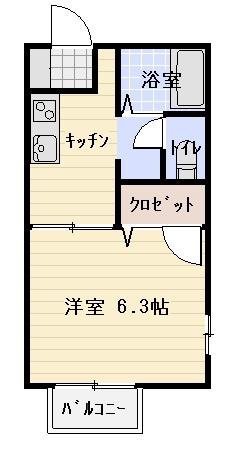 ジュネスルミエール(1K/2階)の間取り写真