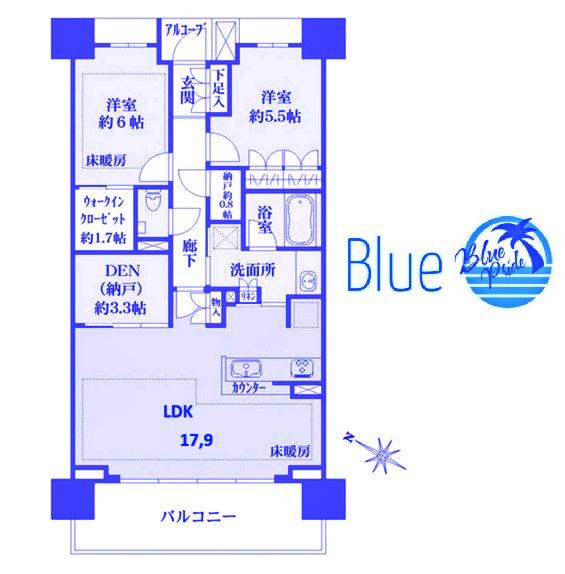ザ・パークハウス藤沢(2LDK/10階)の間取り写真