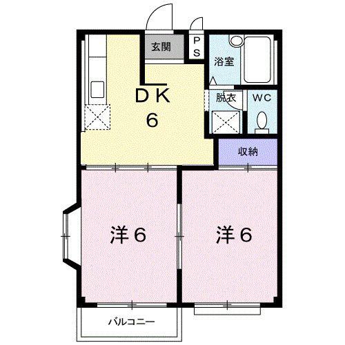 アネックス21(2DK/2階)の間取り写真