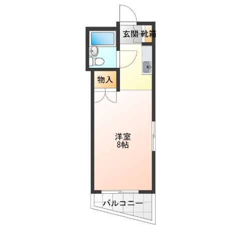 ケントハウス(ワンルーム/2階)の間取り写真