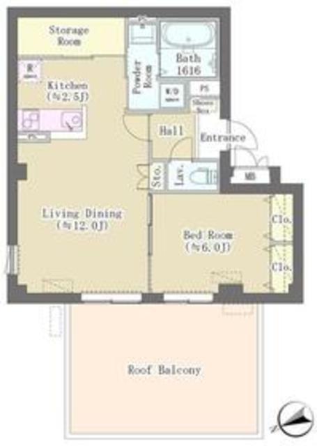 HILL TOP RESIDENCE OSAKI(1LDK/4階)の間取り写真