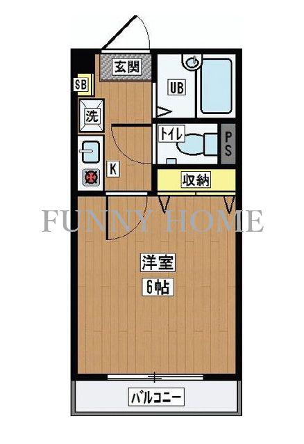 Mコート千歳台(1K/1階)の間取り写真