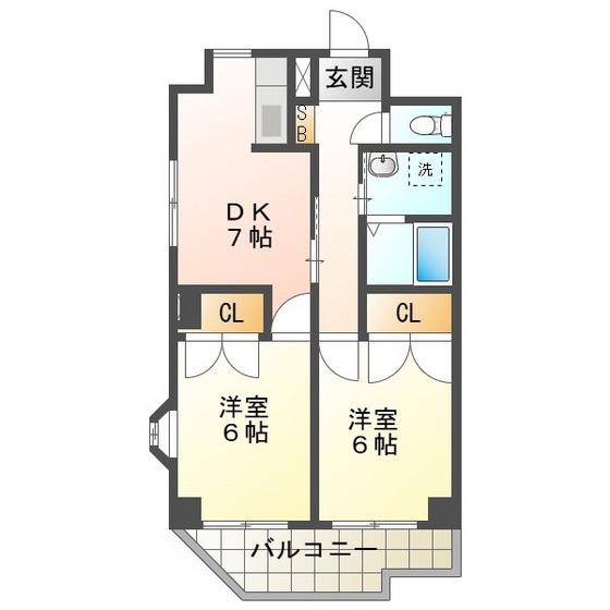 ロイヤルマンションHAMADA(2DK/3階)の間取り写真