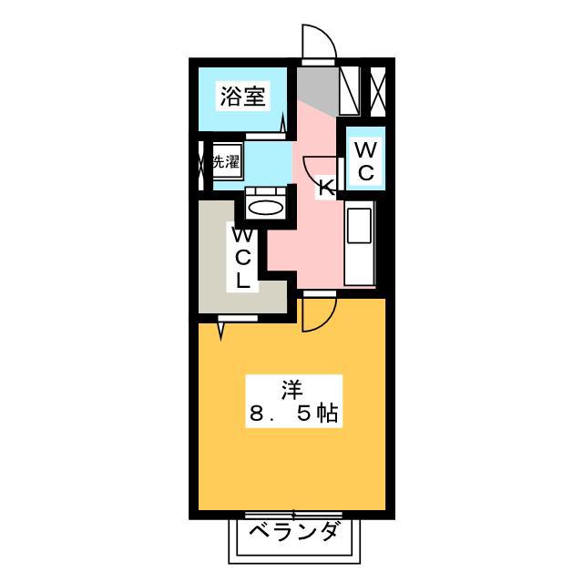 アルディーラ伊倉 B棟(1K/2階)の間取り写真