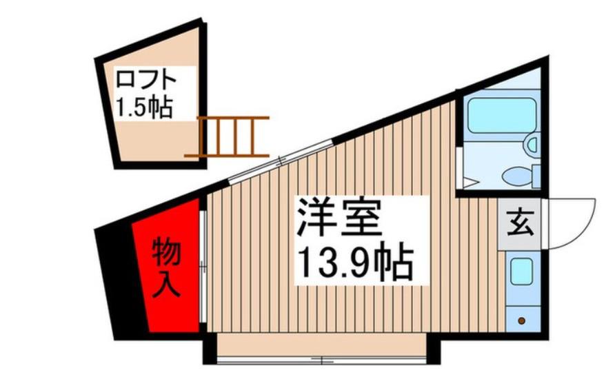 コーポヒル久米(ワンルーム/2階)の間取り写真