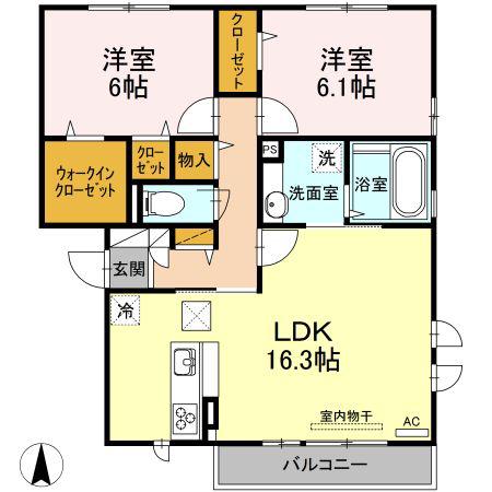 レジーナ(2LDK/1階)の間取り写真