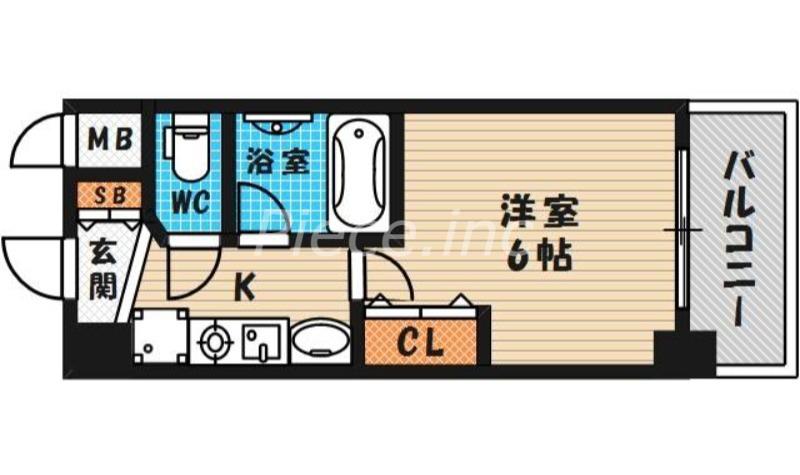 ラナップスクエア同心(1K/10階)の間取り写真