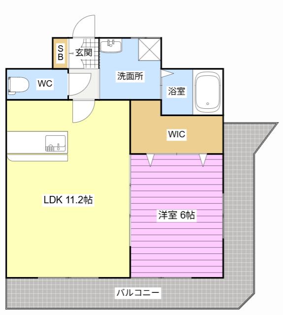 コンフォート常盤(1LDK/6階)の間取り写真