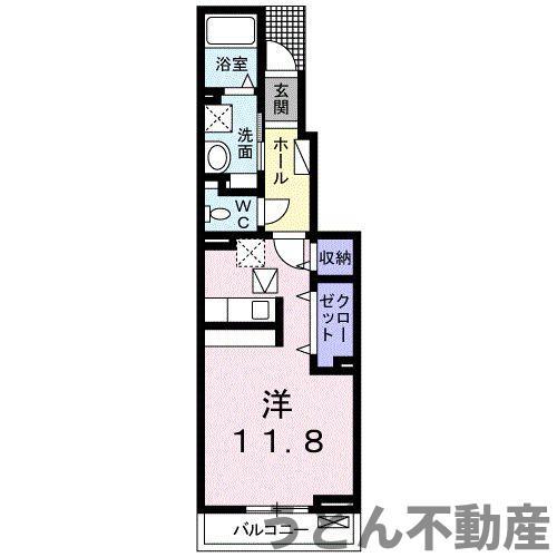 高松琴平電鉄長尾線 林道駅 徒歩16分 2階建 築9年(ワンルーム/1階)の間取り写真