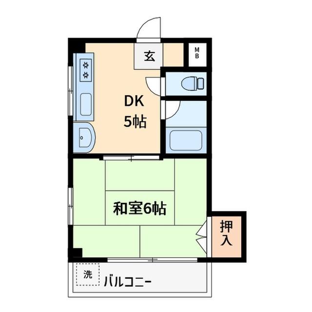 ハイツフェニックス(1DK/2階)の間取り写真
