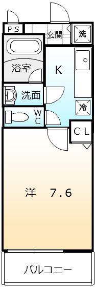 EDEN COURT(1K/1階)の間取り写真