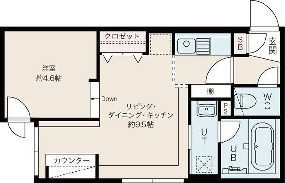 CREA南8条(1LDK/3階)の間取り写真